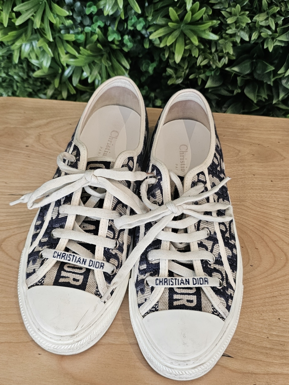 Dior Women’s Navy & Cream Logo Canvas Sneakers
